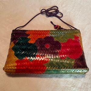Waves Floral Woven Clutch / Crossbody / Shoulder Bag NWOT